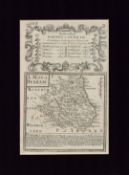 The Road From Whitby To Durham Britannia Depicta 1730 Mounted Antique Map.