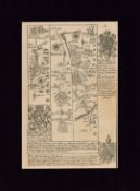 The Deanery Of St Pauls London Antique George II 1730 Mounted Map.