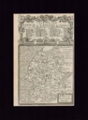 The County of Staffordshire Britannia Depicta 1730 Mounted Antique Map.