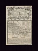 The County of Berkshire Britannia Depicta 1730 Mounted Antique Map.