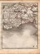 Wales Cardigan Tenby Pembroke Carmarthen John Cary's Antique 1794 Map