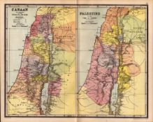 Palestine & Canaan The 12 Tribes of Christ Antique Detailed Map.