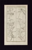 Road From Athlone to Roscommon Mounted Antique 1777 George III Map.