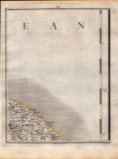 Norfolk Coast North Walsham John Cary's Antique George III 1749 Map.