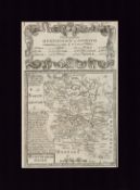 The County of Huntingdonshire Britannia Depicta 1730 Mounted Antique Map.