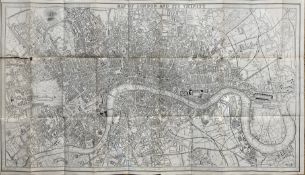 Map of London & Its Vicinity Henry G Bohn 1854 Large Antique Map.