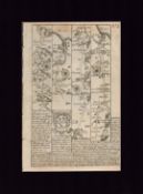 Whitby To Scarborough Britannia Depicta 1730 Antique Mounted Map.