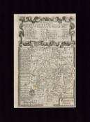 County Of Warwickshire Britannia Depicta 1730 Mounted Antique Map.