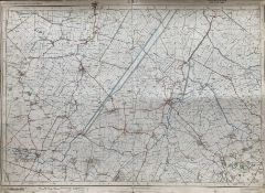 Ely Cambs Cloth Backed Antique 1920 Engineering Working Map.