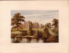 Ripley Castle Harrogate Yorkshire Gilt-Edge Coloured Antique Book Plate.