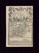 The County of Carmarthen Britannia Depicta 1730 Mounted Antique Map.