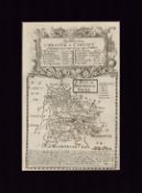 The Road From Chester To Cardiff Britannia Depicta 1730 Mounted Antique Map.