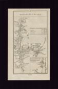 The Road From Dublin to Sligo Mounted Antique 1777 George III Map.