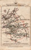 Hertfordshire John Cary’s 1792 Antique Coloured Engraved Map.