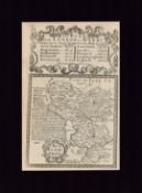 The County of Derbyshire Britannia Depicta 1730 Mounted Antique Map.