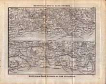 Route Rye To Eastbourne & New Shoreham King George IV Antique Map.