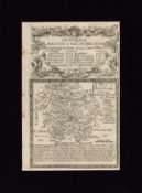 County Of Herefordshire Britannia Depicta 1730 Antique Mounted Map.