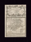 County Of Montgomery shire Britannia Depicta 1730 Mounted Map