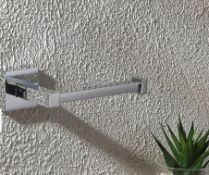 Brand New Boxed Homebase Toilet Roll Holder Fixed Square - Chrome RRP £14 **No VAT**