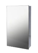 Brand New Boxed Bathstore Mirrored Bathroom Cabinet, Single Door - Stainless Steel RRP £140 *No V...