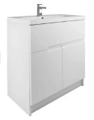 Brand New Boxed Bathstore Vermont 800mm Floorstanding Vanity Unit - Gloss White RRP £620 **No Vat...