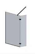 Brand New Boxed Bathstore Wet Room Screen & Pivot Screen 900/350 x 2000mm - Black RRP £445 *No Va...