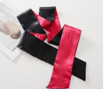 Satin Black / Red Ribbon Ties / Blindfold x40