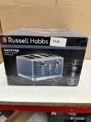 Russell Hobbs Inspire Grey 4 Slice Toaster. RRP £60. Grade U