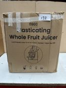 Fridja Masticating Whole Fruit Juicer. RRP £80. Grade U