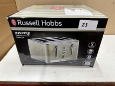 Russell Hobbs Inspire Cream 4 Slice Toaster. RRP £60. Grade U
