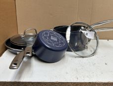 Blue Diamond Enhanced Ceramic Non Stick Pan Set. RRP £80. Grade U