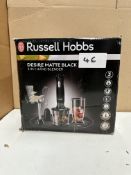 Russell Hobbs Desire Matte Black 3 In 1 Hand Blender. RRP £80. Grade U