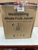 Fridja Masticating Whole Fruit Juicer. RRP £80. Grade U