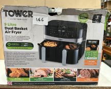 Tower Dual Basket Air Fryer. RRP £100. Grade U