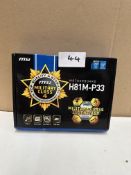 MSI Motherboard H81M-P33. RRP £80. Grade U