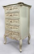 Carved Painted Cream Chest of Drawers