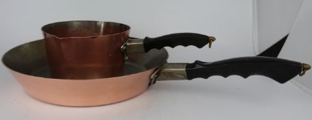 Vintage Copper Jonart England Saucepan & Frying Pan