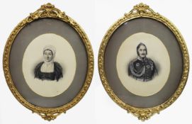 Pair of Mid 19th c. Oval Drawings By C.Reimann
