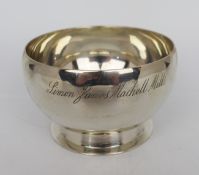 Solid Silver Bowl By Harrods London 1939