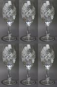 Set of 6 Tudor Crystal Wine Glasses