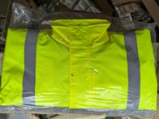 10x Hi-Viz Waterproof Green Jackets, Hooded