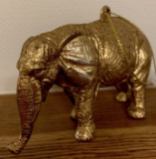 Job Lot of 15 Gisela Graham of London Christmas Tree Ornaments . Gold Coloured Baby Elephants