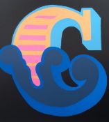 Ben Eine (b.1970) NAVY number # 19 'C', Circus Shutter Font -Signed Ltd Edition screen print, 201...