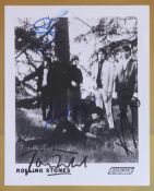 The Rolling Stones Fully Autographed Photo. Mick Jagger – Kieth Richards – Charlie Watts – Ron Wo...