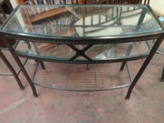 A Side / Hallway Display Unit. Heavy Bronze Style Metal Frame.