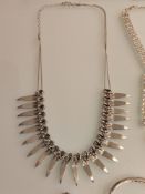 A Collection of White Metal Costume Jewellery. Necklaces, Bracelets, Ring Etc.