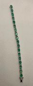 Beautiful 10.41 CTS Natural Emerald Bracelet With Natural Diamonds & 18k Gold