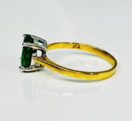 Beautiful Natural Emerald Ring With 14K Yellow Gold