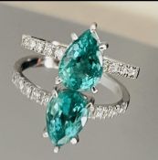 Beautiful Natural Emerald With Natural Diamonds & 18k Gold