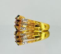 Natural Burma Ruby 2.16ct Unheated/Untreated With Natural Diamonds & 18k Gold